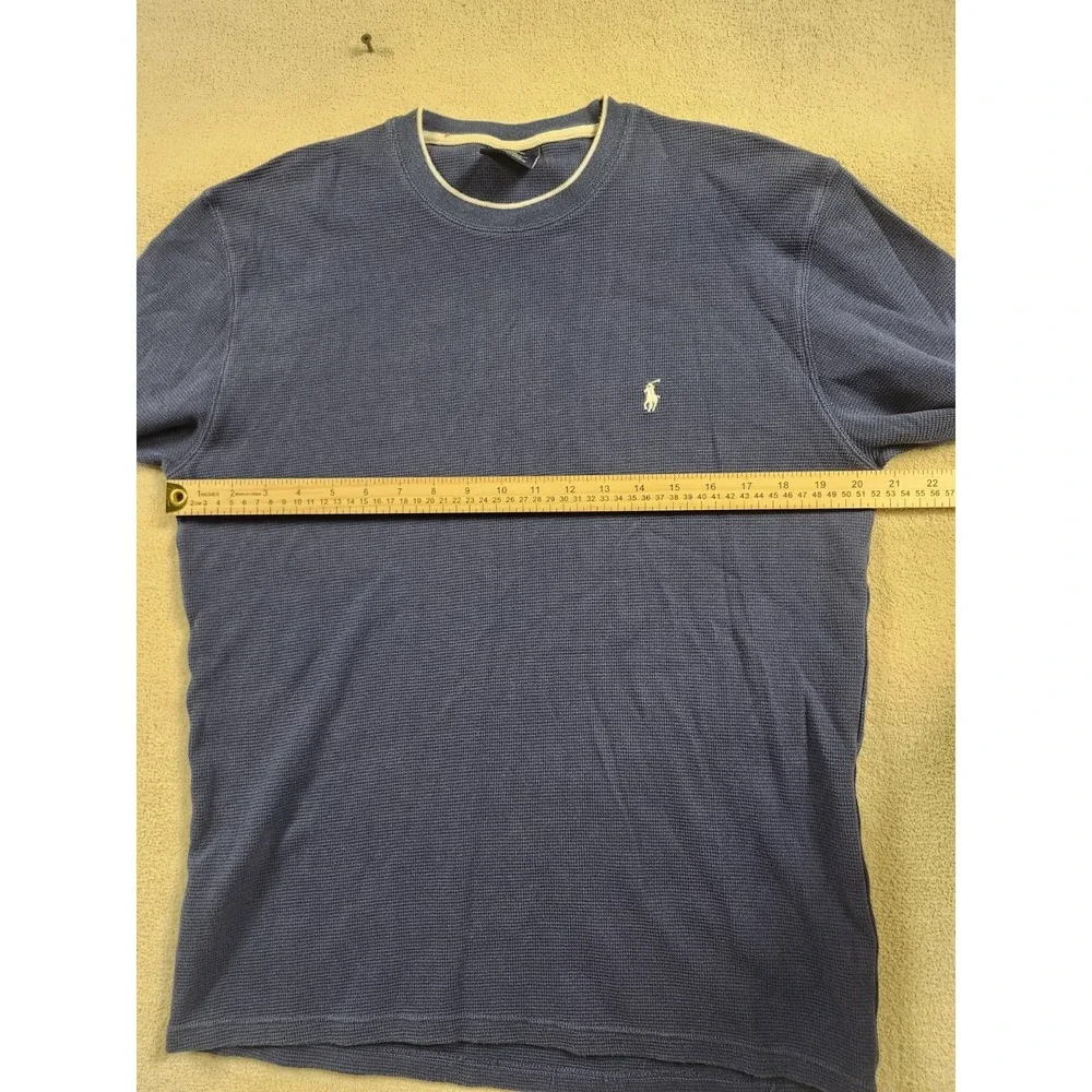 Polo Ralph Lauren Shirt Mens L Large Blue Sleepwear Thermal Long Sleeve